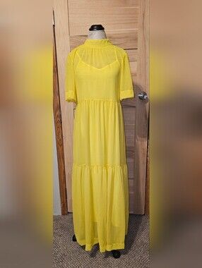 Yellow Tiered Maxi Dress - Women's Lightweight Summer Dress